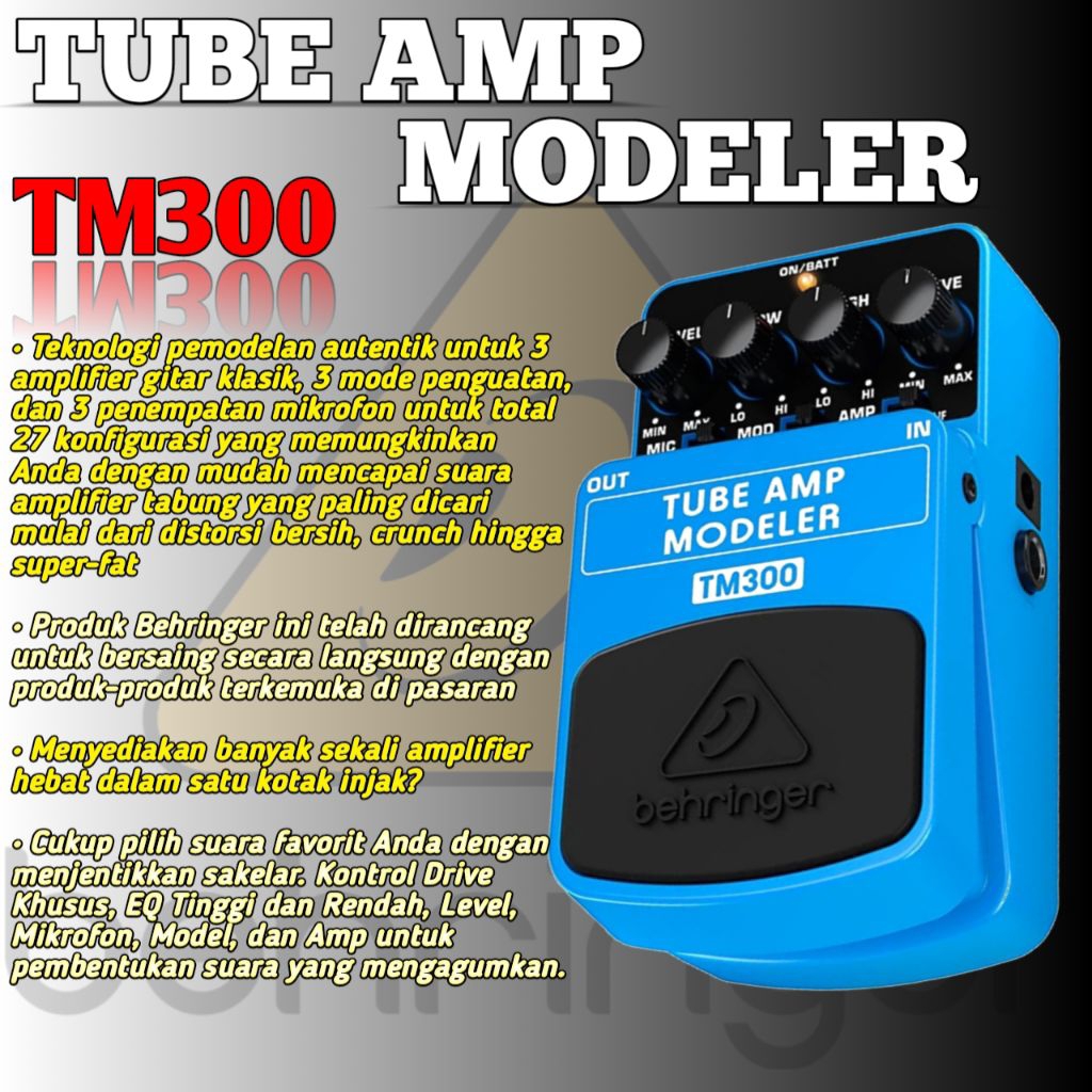 EFEK GITAR ELEKTRIK BEHRINGER TM300 EFEK BEHRINGER TUBE AMP TM300