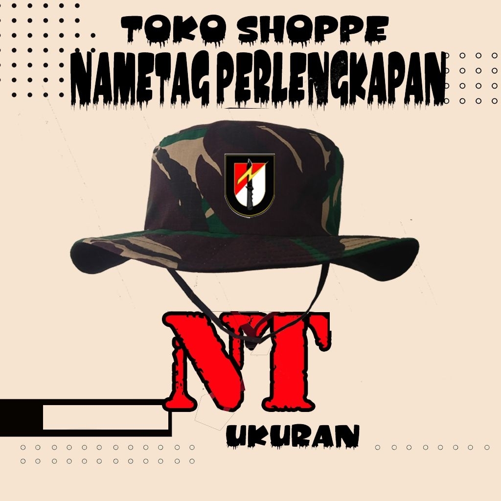 Topi Rimba Raider TNI Topi Tentara Topi Raider  Bisa Req Logo