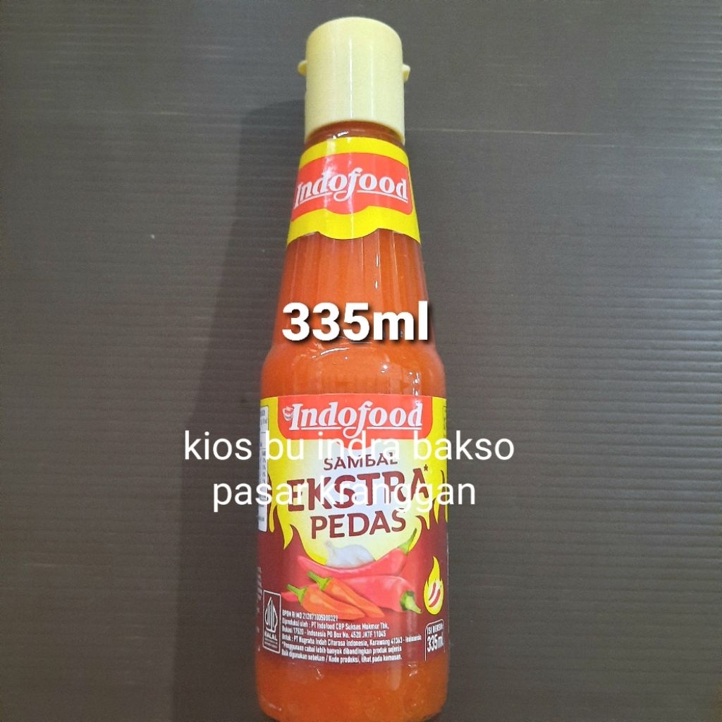 

indofood sambal extra pedas 335 ml ekstra hot botol