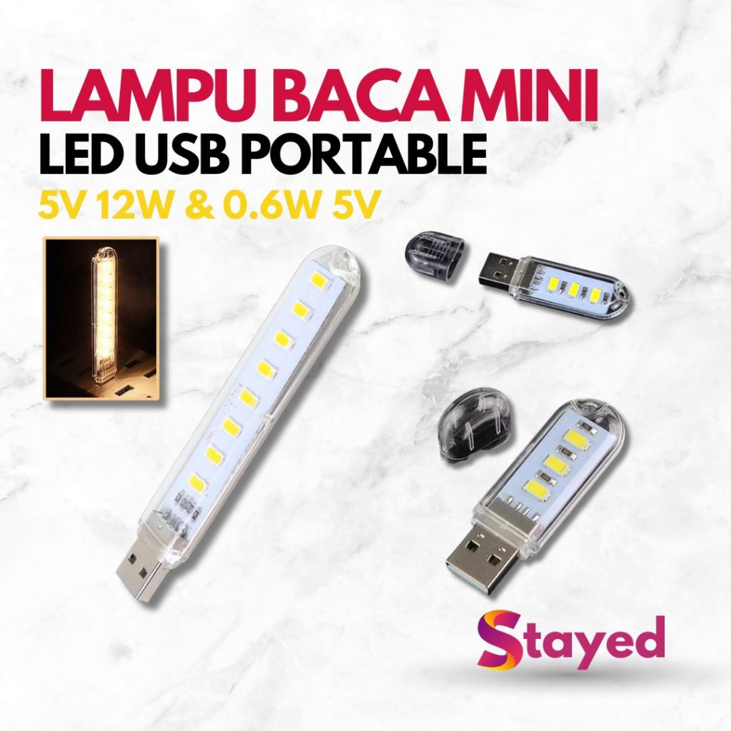 MeeToo Lampu Baca Mini LED USB Portable 5V 12W Warm White - SMD 5730 ASM5730 - White