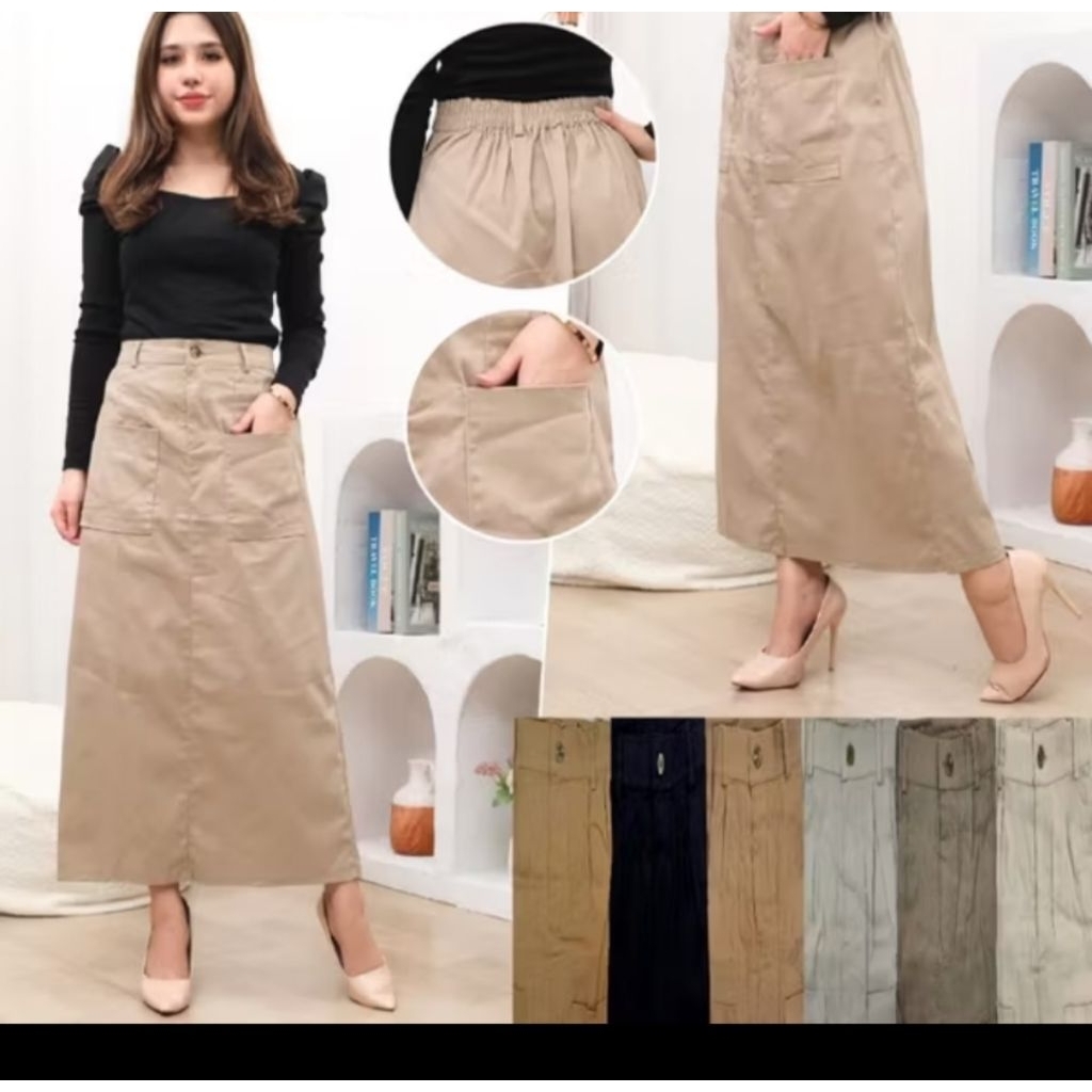 ROK SEPAN PANJANG JEANS WANITA