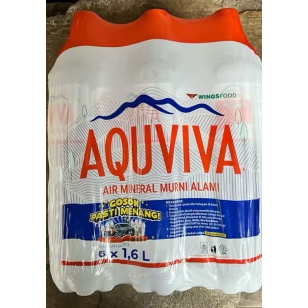

Botol Air Mineral / Botol Air Minum / Air Kemasan AQUAVIVA 1600ml 1dus isi 6pcs