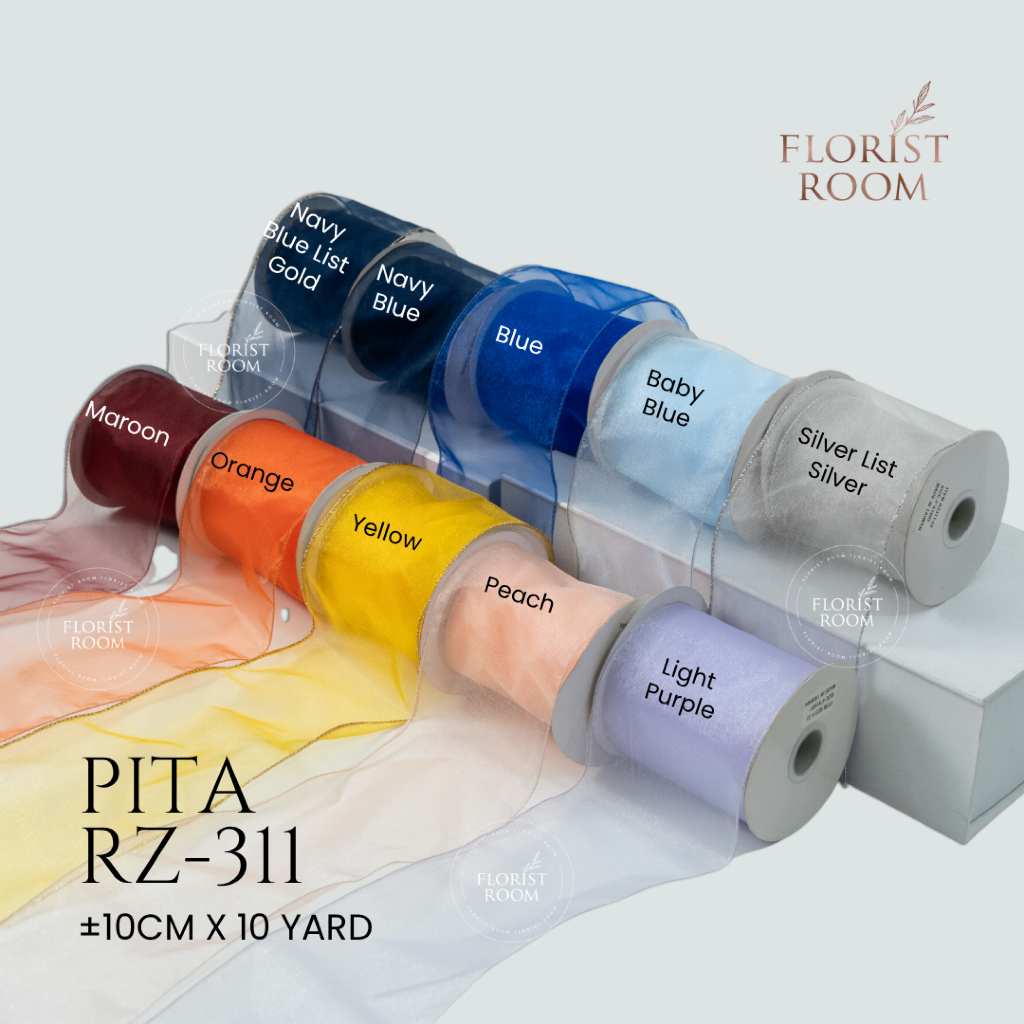 

Pita RZ311 - 10 cm x 10 yard - Organza RIbbon - Big Ribbon - Wedding Decoration