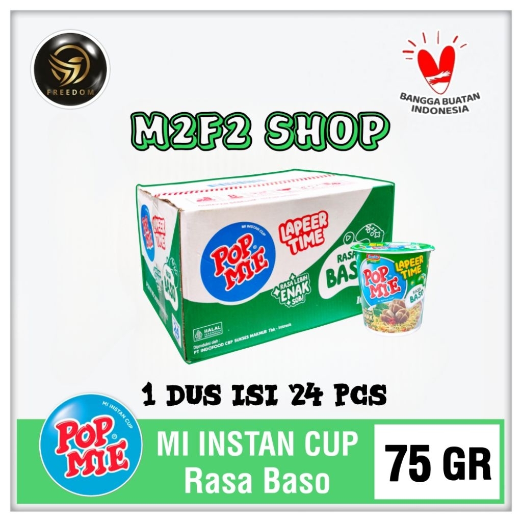 

POP MIE | Mi Instan Cup Kuah Rasa Baso - 75 gr (Kemasan Karton)