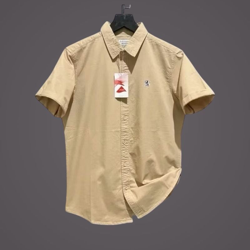 Kemeja Giordano Lengan Pendek_Kemeja Kasual Pria_Kemeja Katun Pria_Kemeja Logo 3D Pria