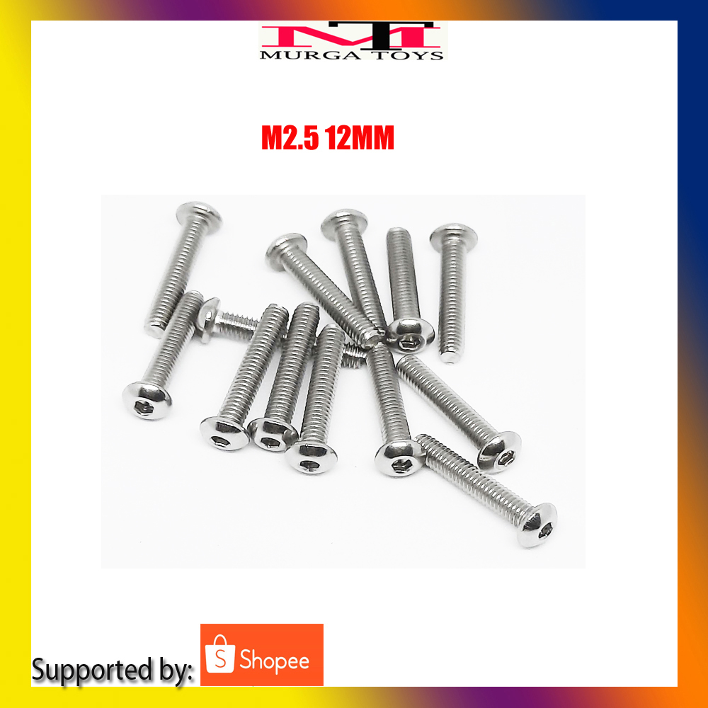 BAUT M2.5 12MM HEXAGONAL FLAT M2.5 STAINLESS STEEL PANJANG 12MM