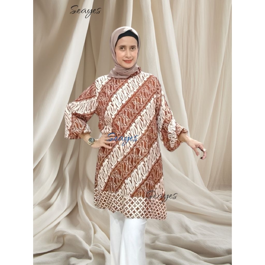 Tunik Seayes Batik Viscos Tangan Panjang