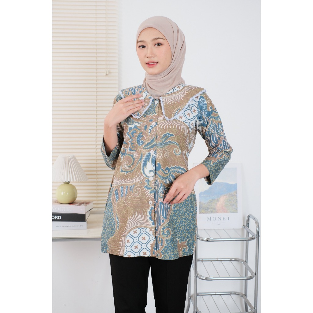 Baju Batik Wanita | Atasan Batik Wanita Kerja | Batik Kerja Size M L XL XXL
