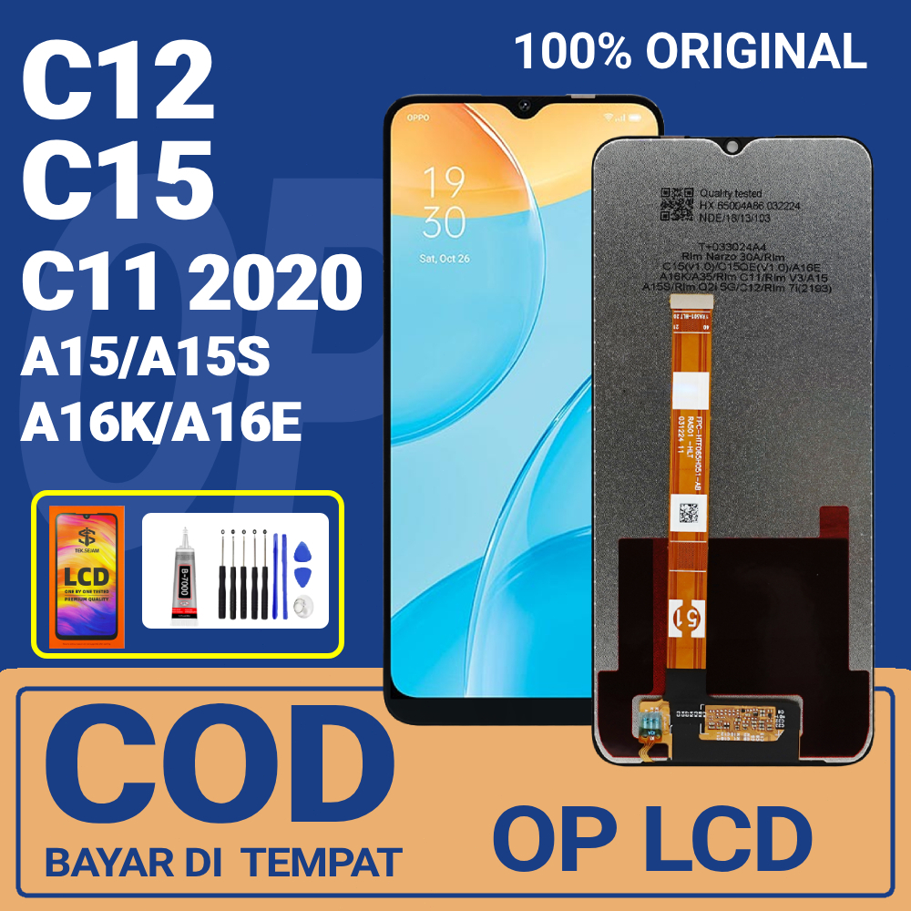 [ORIGINAL] LCD REALME C11/C15/C12 OPPO A15/A15S/A16K/A16E Layar lcd Touchscreen Full Set asli 100%