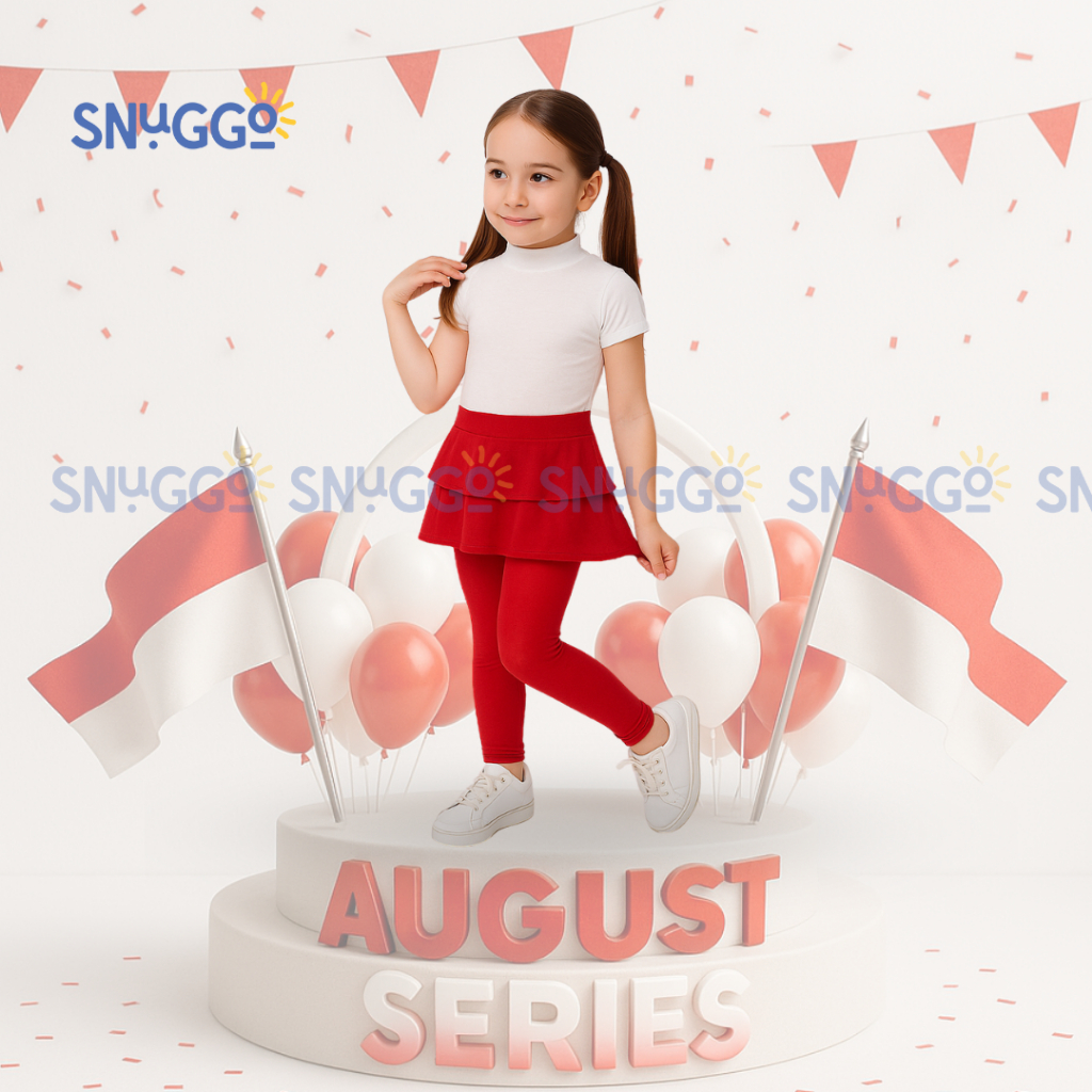 Setelan Baju Anak Perempuan Merah Putih Agustusan