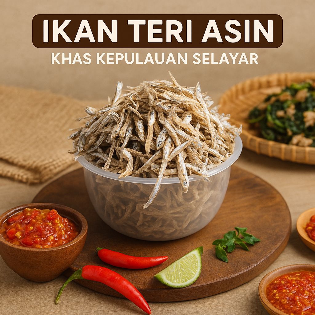 

IKAN TERI ASIN 125 GRAM KHAS KEPULAUAN SELAYAR