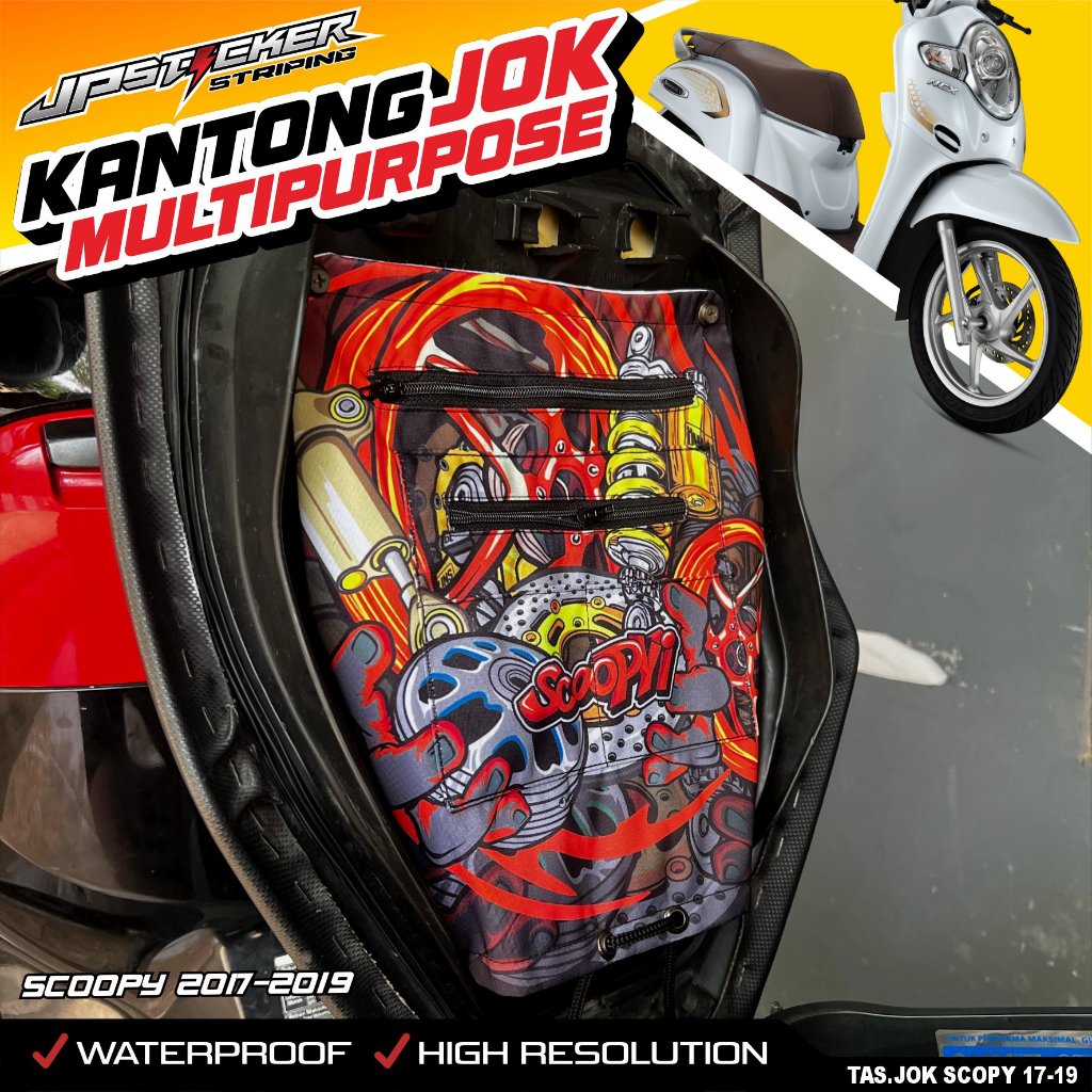 Tas Motor Kantong Jok Motor Beat Fi ESP Deluxe Street, Scoopy FI NEW, Vario 125 NEW - Tas Jok Organi