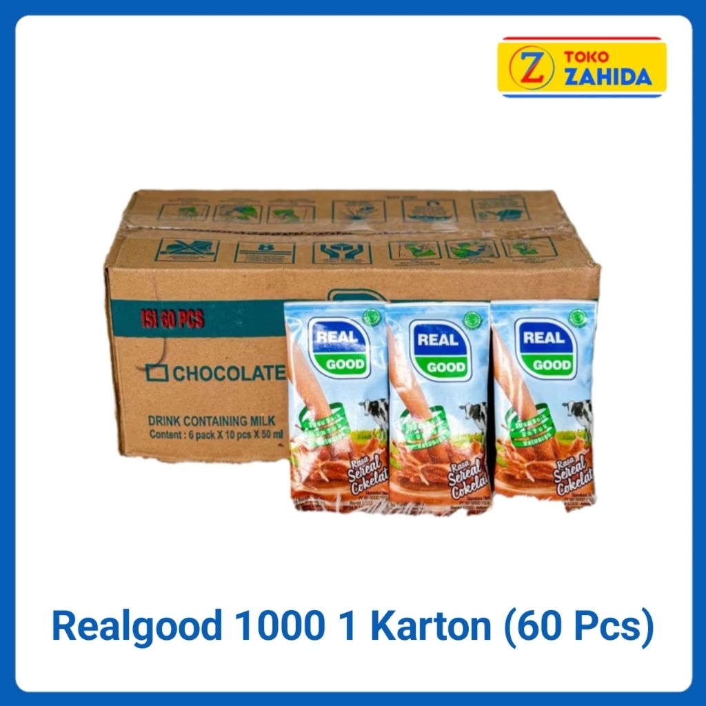 

Susu Bantal Realgood Karton isi 60Pcs Rasa Cokelat EXP JAN 2026