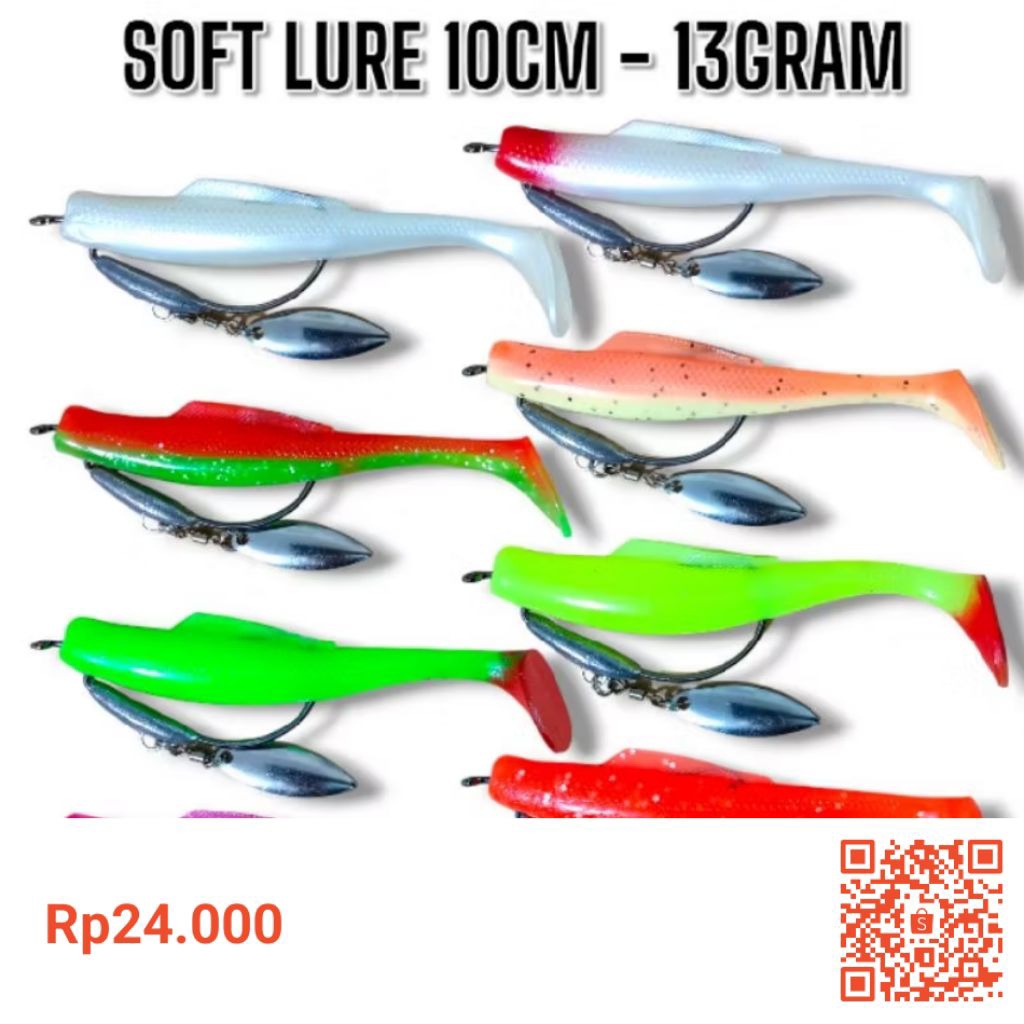 SOFT LURE 10 CM.PAKAI BLADE BERAT 13 GRAM.