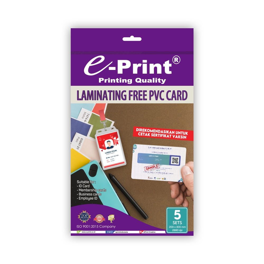 

Kertas Foto e-Print PVC Laminating Card NEW!