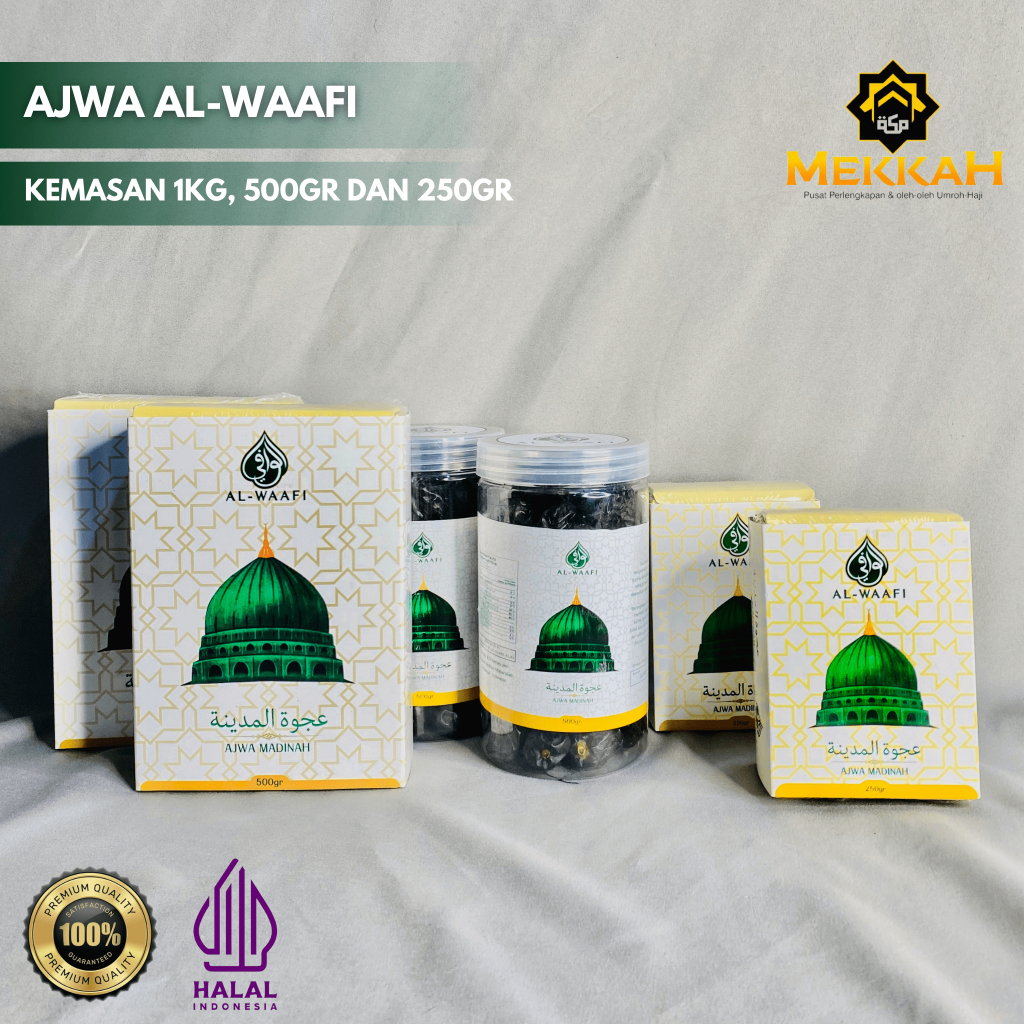 Kurma Ajwa Al-Waafi 1kg Ruthob | Kurma Nabi Asli Madinah Premium | Tekstur Lembut & Basah | 100% Ala