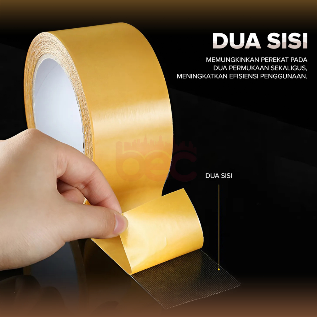 

RB [BEC] Double Tape Kain Dua Sisi Tanpa Bekas Isolasi 2 Sisi Solatip Tape