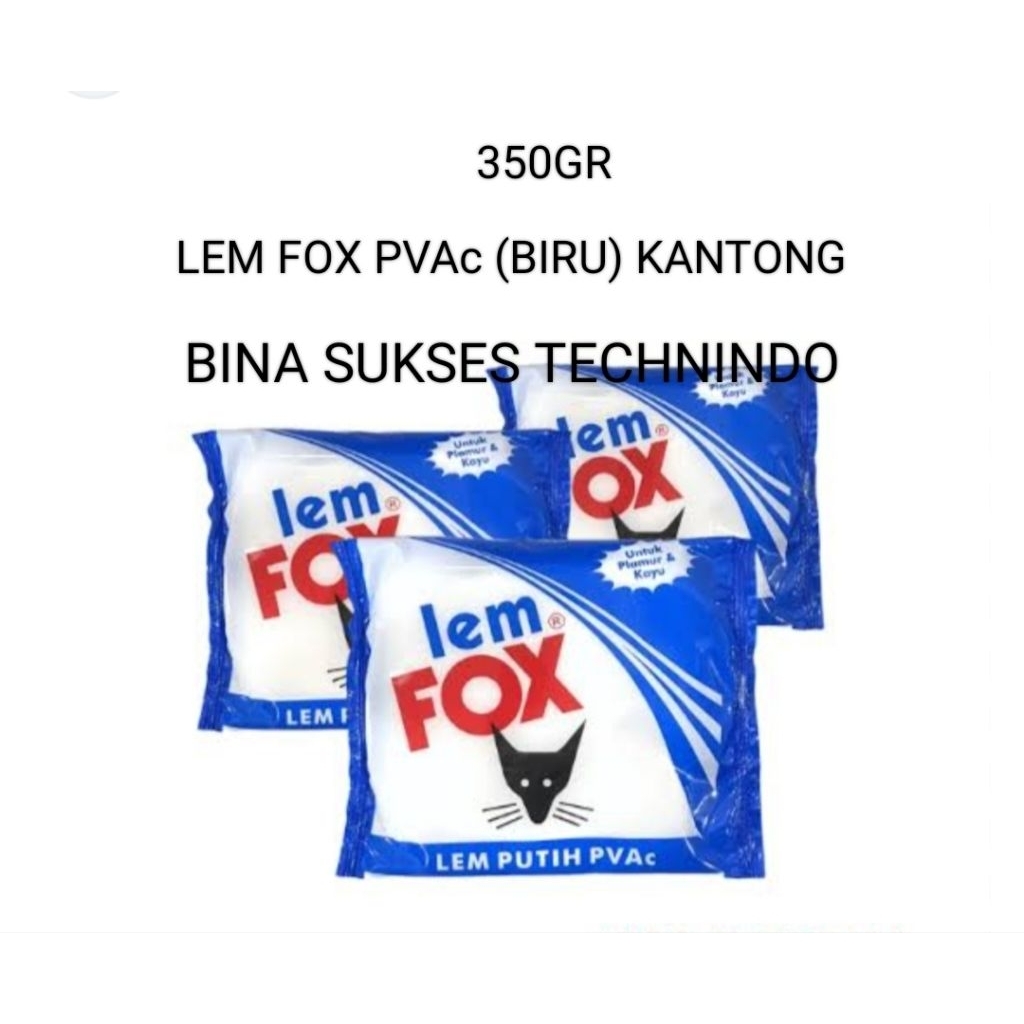 

LEM PVAc FOX PUTIH KANTONG BIRU KEMASAN 350GR 350 GR