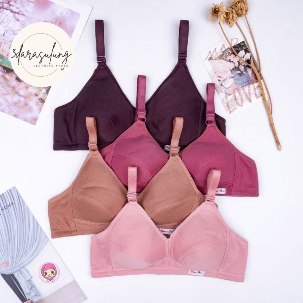 BH sport pakaian dalam wanita tanpa kawat tanpa busa