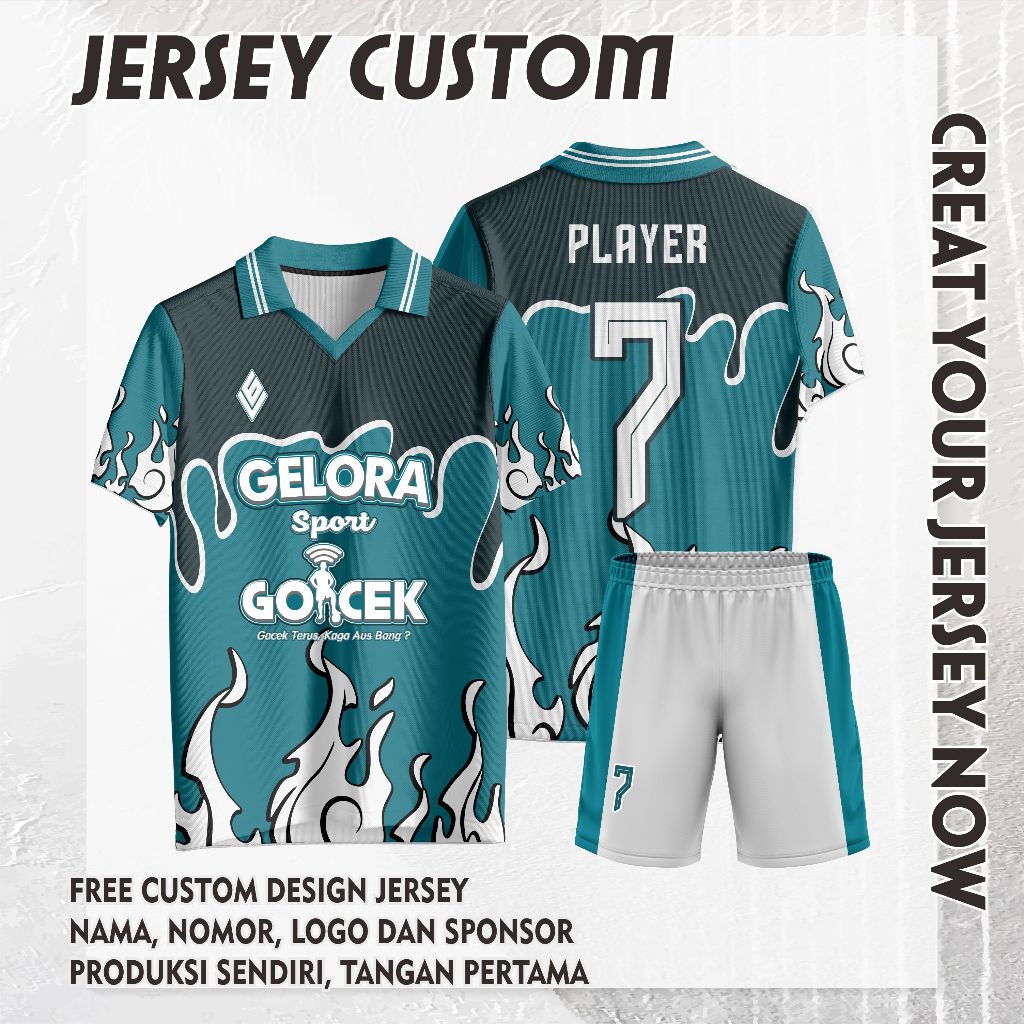 Jersey Futsal Full Printing Bebas Custom Design (BISA SATUAN)