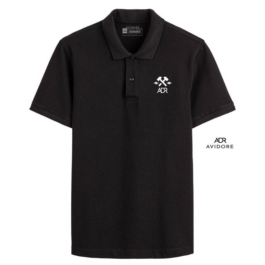 AVIDORE - polo shirt pria lengan pendek size M sampai XXL - ADR HAMMER LOGO PUTIH