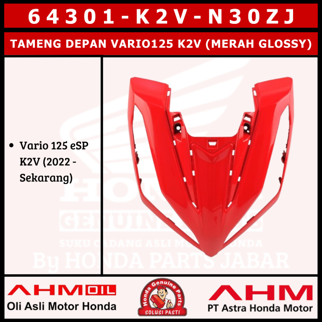 Cover Tameng Depan Vario125 New 2023 K2V (Merah Glossy) 64301K2VN30ZJ