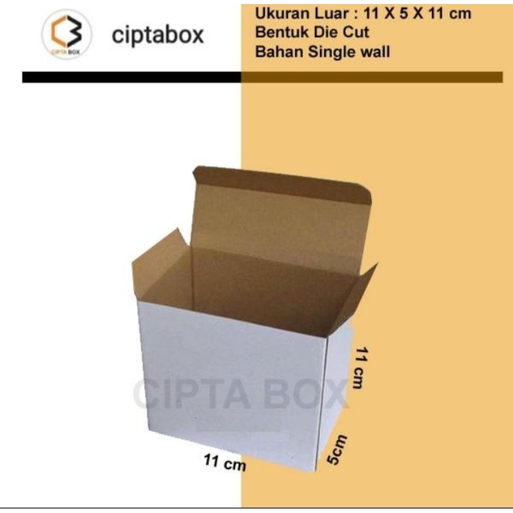 

kardus karton box dus ukuran 11 x 11 x 5 cm