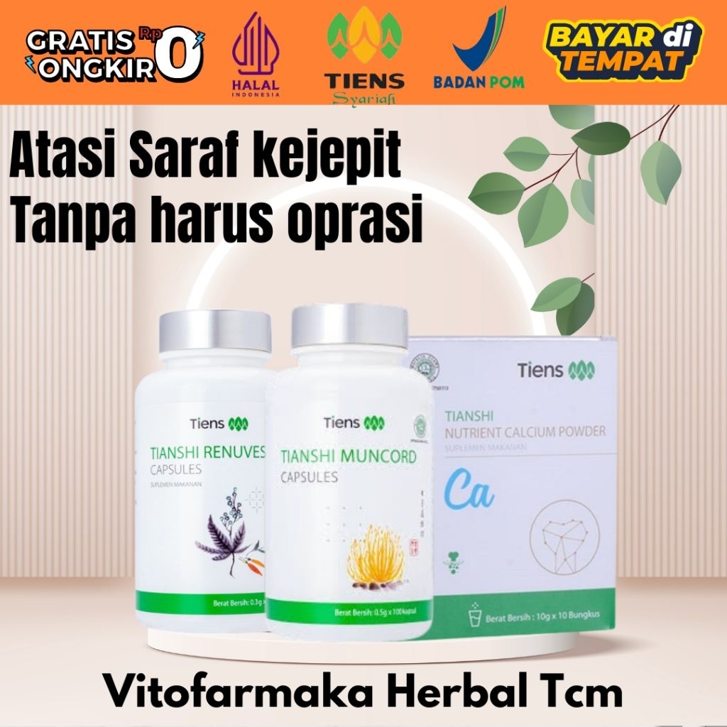 Herbal Untuk Sakit Pinggang dan Saraf kejepit Tiens OBAT VITOFARMAKA Paket Obat Saraf Kejepit Renuve