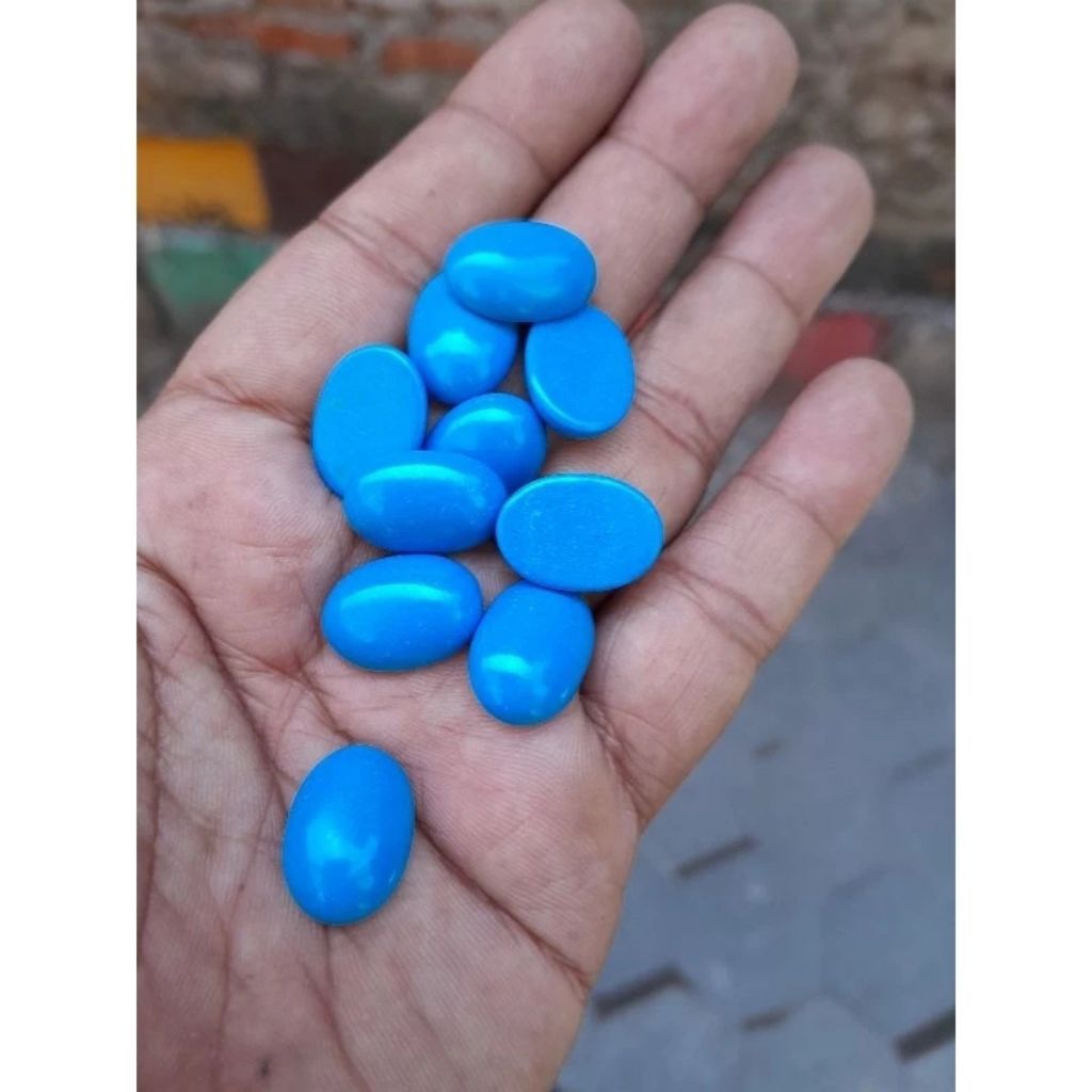 Batu Ali lepasan Pirus Amerika Blue polos natural