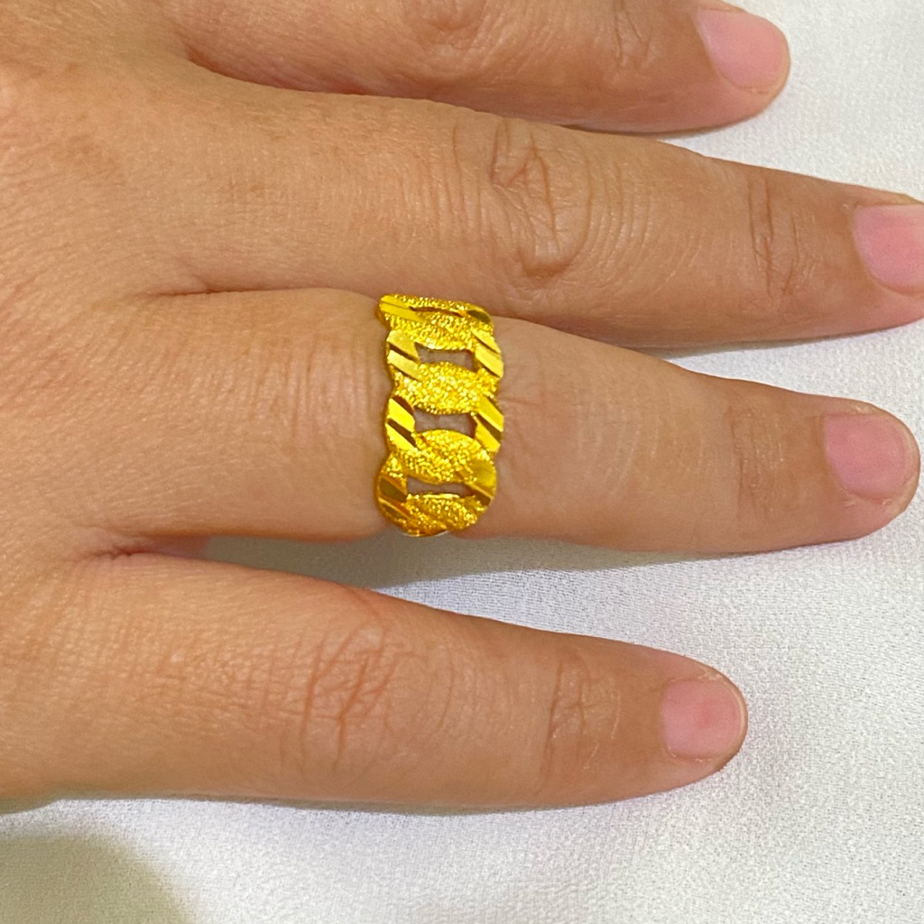 D3W Cincin Rantai Pasir Lapis Emas 24k Impor Anti Karat