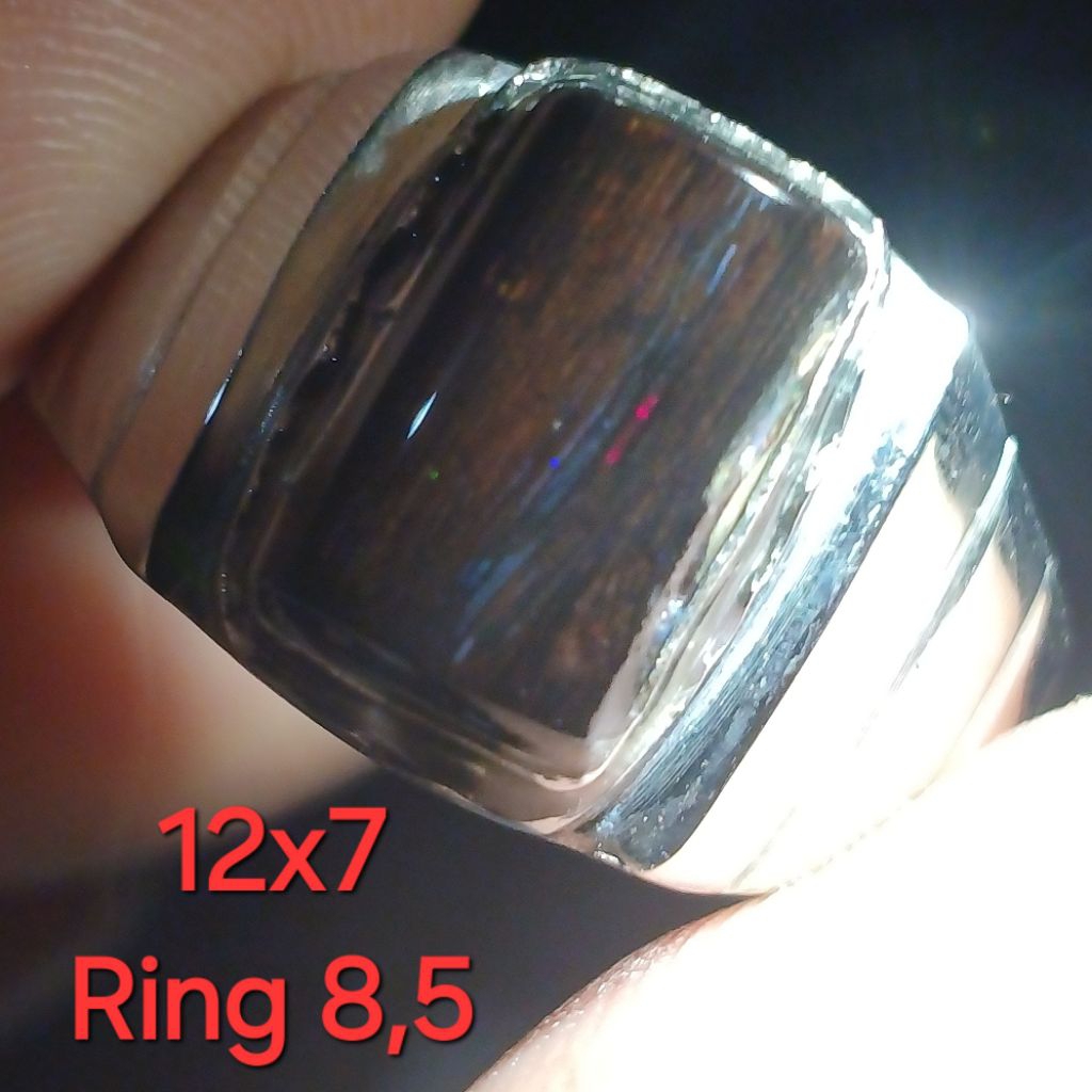 RING 8,5 BLACK OPAL RUYUNG BANTEN 12x7