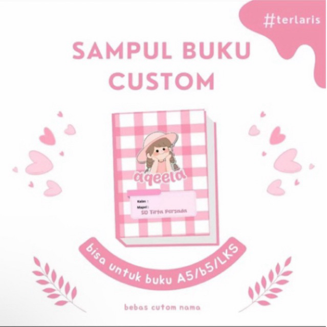 

Sampul Buku Custom Nama Isi 10 pcs, Cover buku Aesthetic