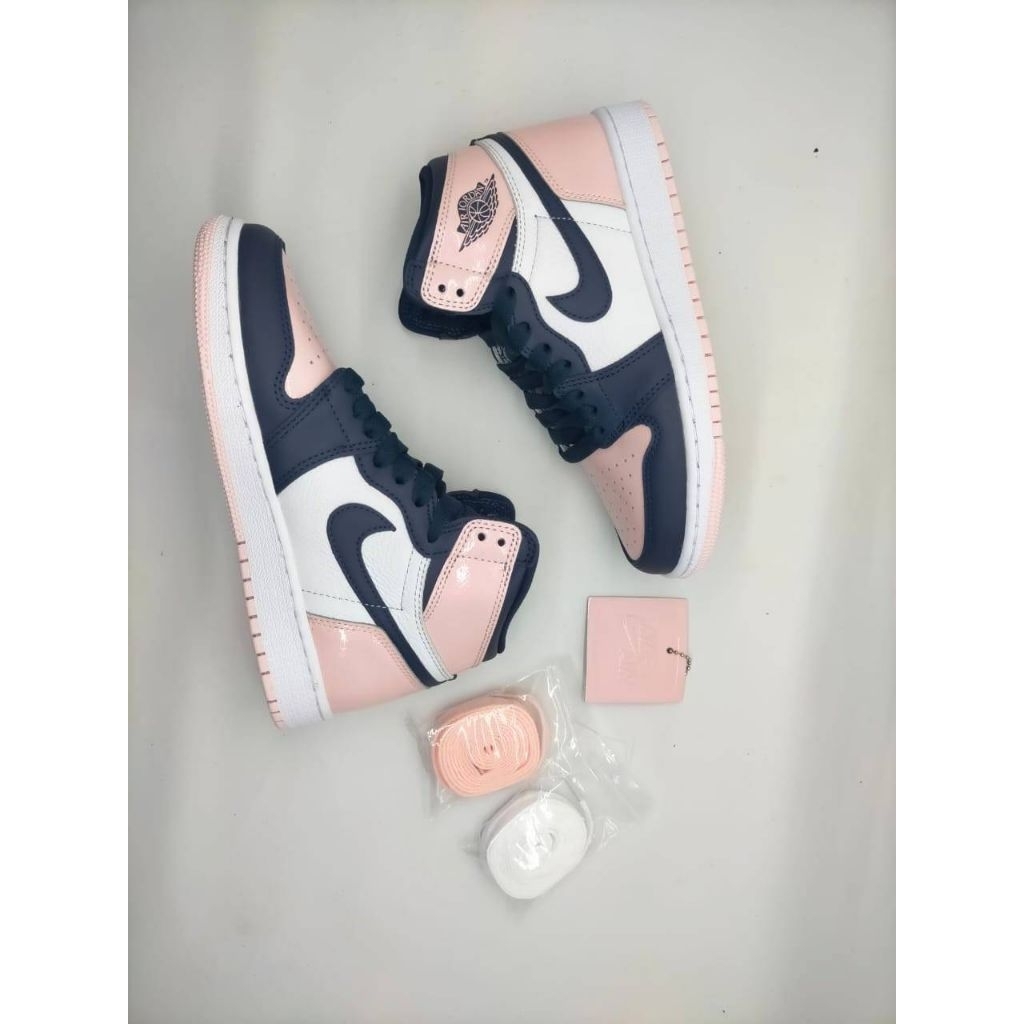 sepatu wanita Jordan 1 Retro High OG Atmosphere (W) Atmosphere/White-Lasher Pink -Obsidian size 36-4