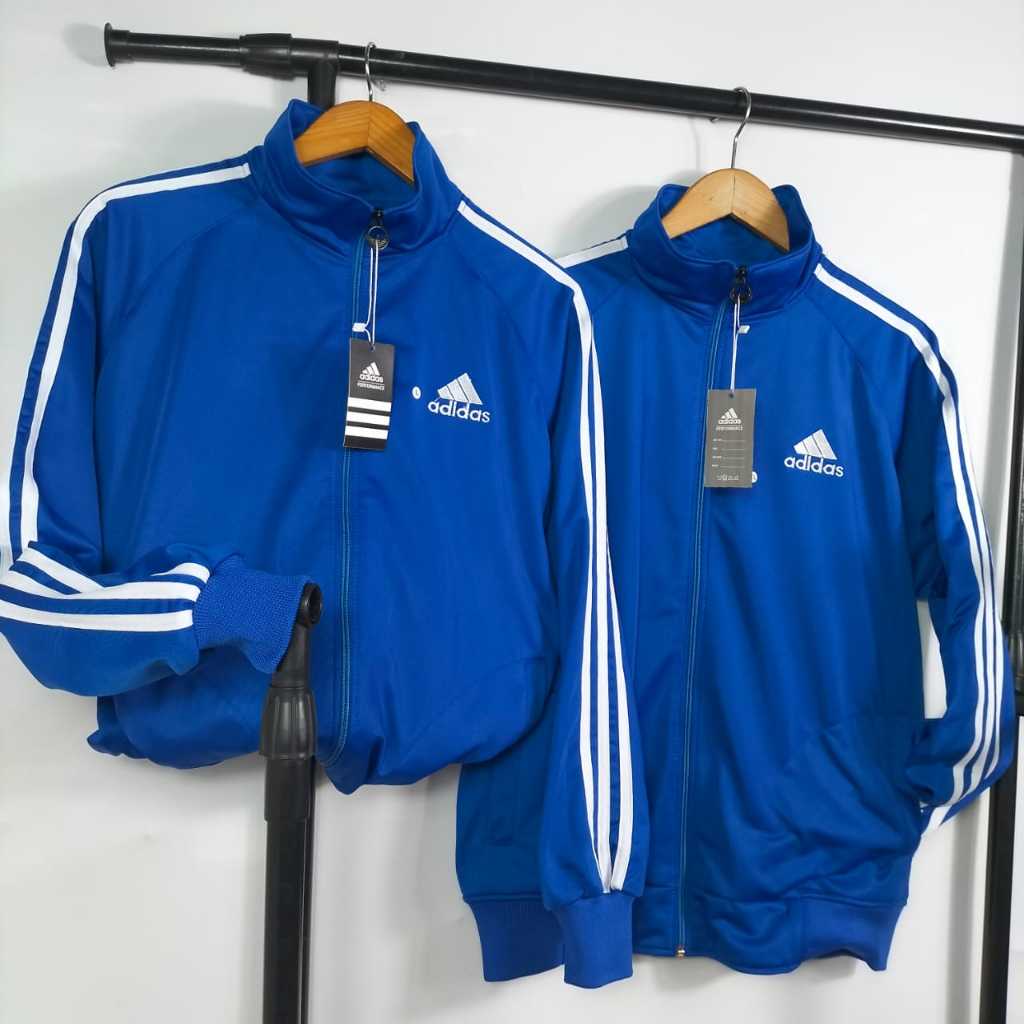 jacket adidas basic casual stripe 3  unisex-jaket olahraga-jaket vintage/tracktop adidas import