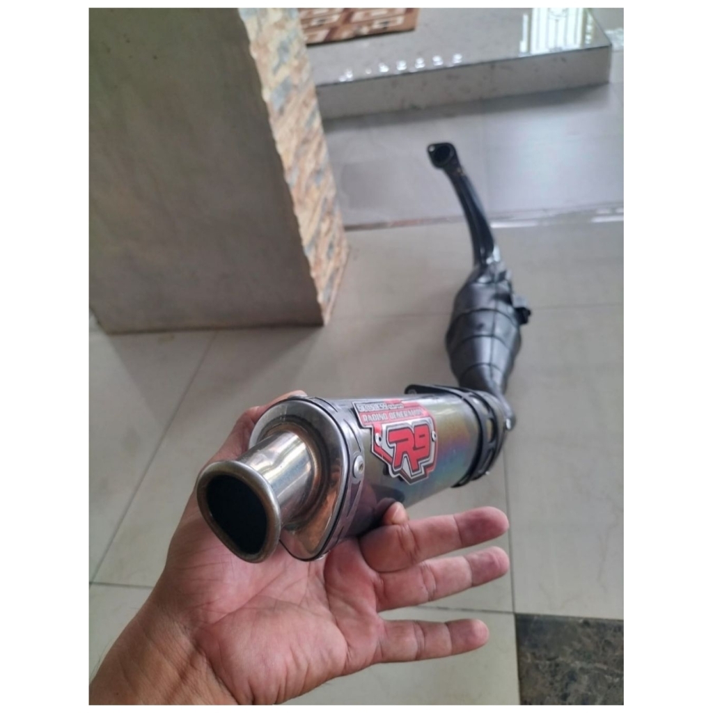 Knalpot Ninja R/Ss Merk R9 Sentul original Step Standar Bahan Stainless