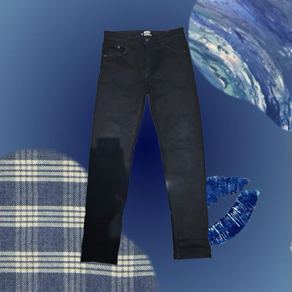 preloved celana jeans hitam pria brand nevada