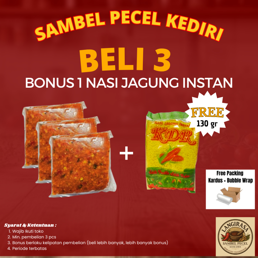 

Sambel Pecel Kediri 100gr – Enak Gurih! Beli 3 Gratis Nasi Jagung Instan
