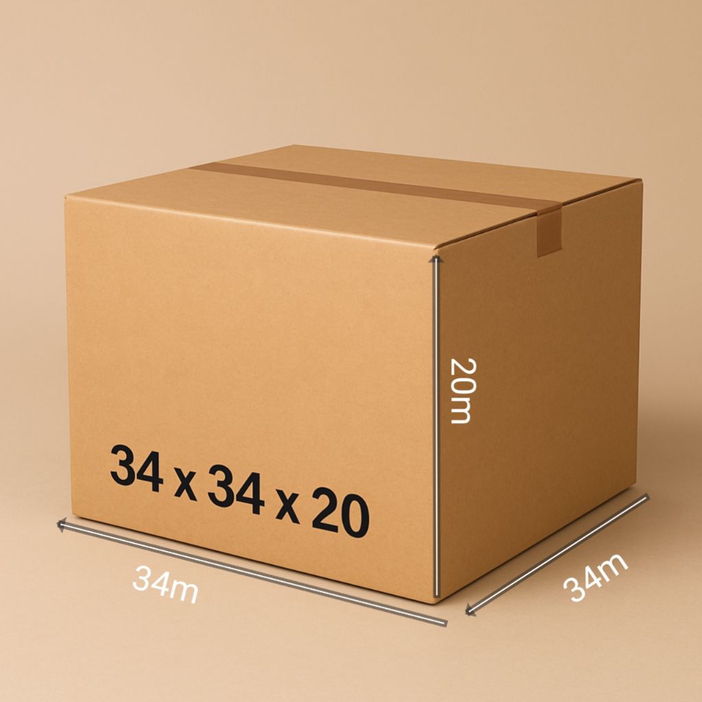 

Kardus Packing Polos ukuran 34 x 34 x 20 - Bahan Baru Dan Tebal