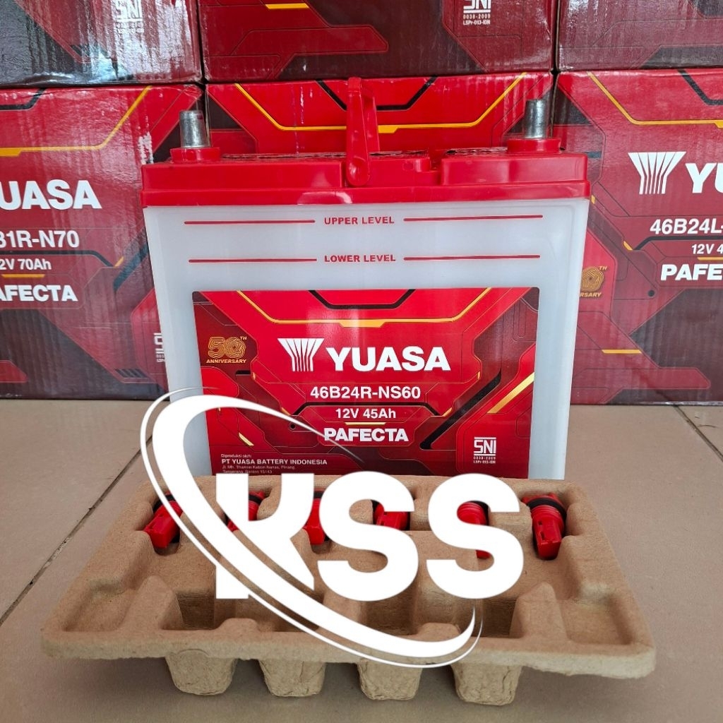 AKI MOBIL YUASA NS60 46B24R PAFECTA 12V 45AH ACCU BASA ORIGINAL YUASA