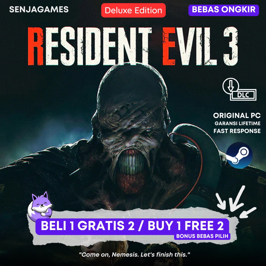 Resident Evil 3 Remake Deluxe Edition Original Steam FULL DLC
