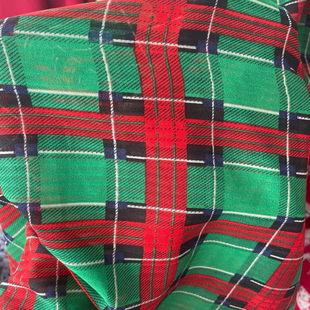 kain ceruty baby doll motif kotak premium - kain zara ceruty - kain sifon ceruti pj