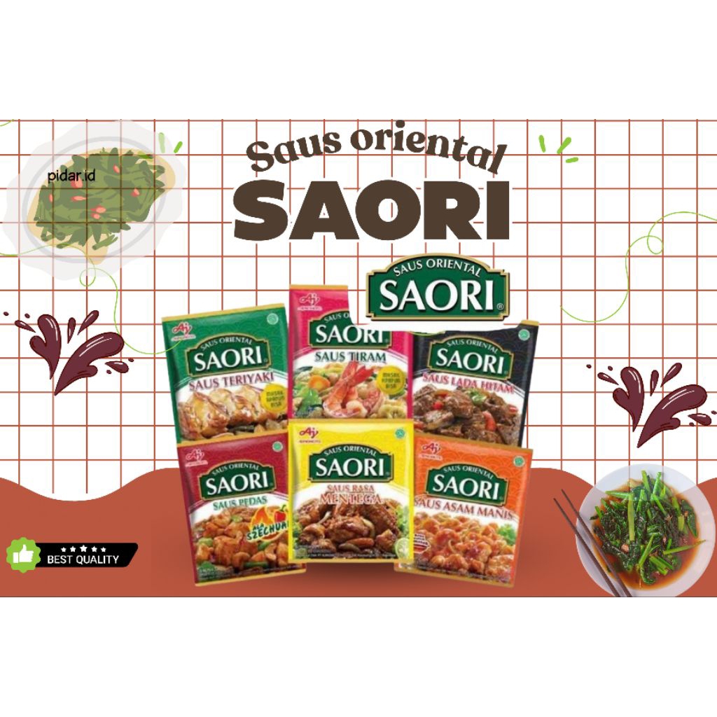 

SAORI Saus Oriental Sachet Saus Tiram/Teriyaki/Lada hitam - S pedas