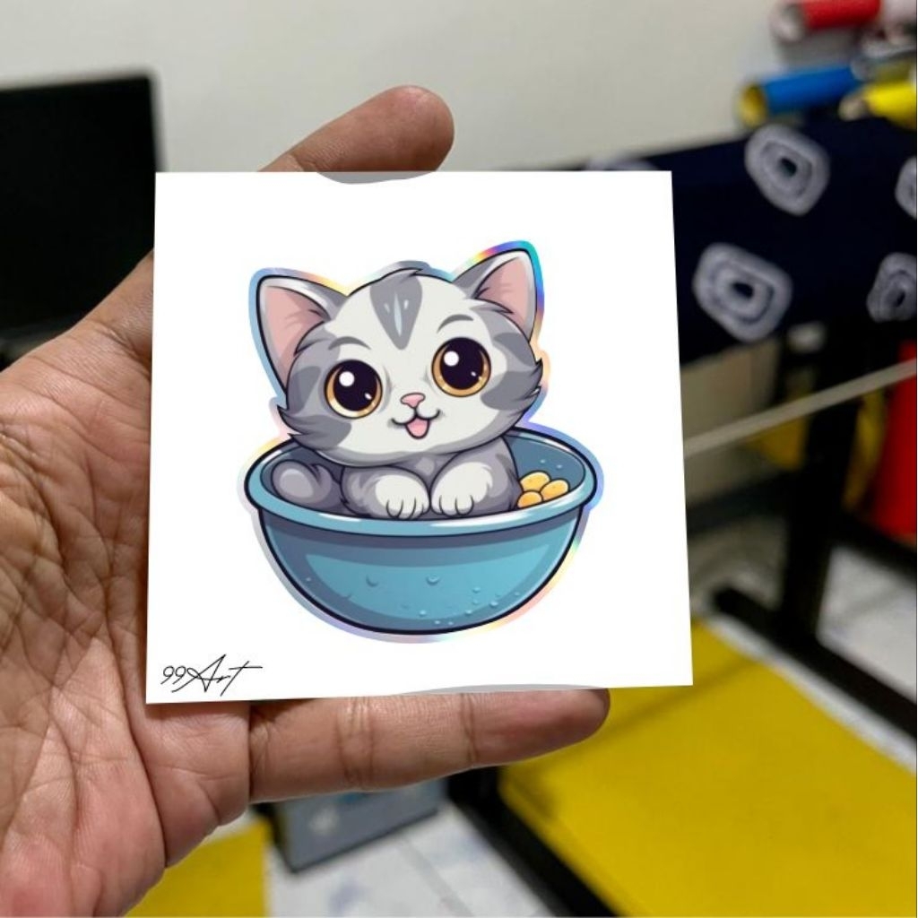 

A8, stiker kucing, kucing, asispris kucing, stiker reflektive nyala, hologram, hp, motor
