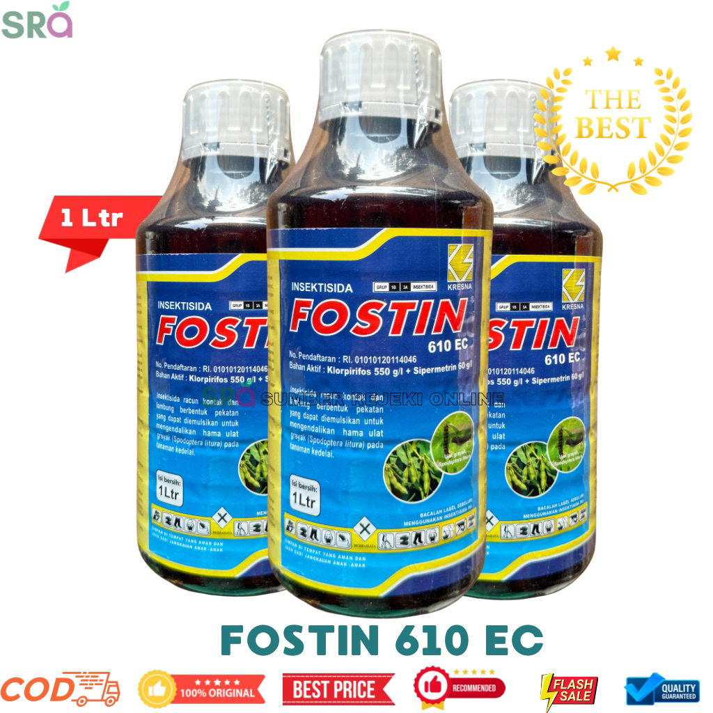 FOSTIN 610 EC - 1 Liter || Insektisida Racun / Pembasmi Segala Jenis Ulat Semua Tanaman
