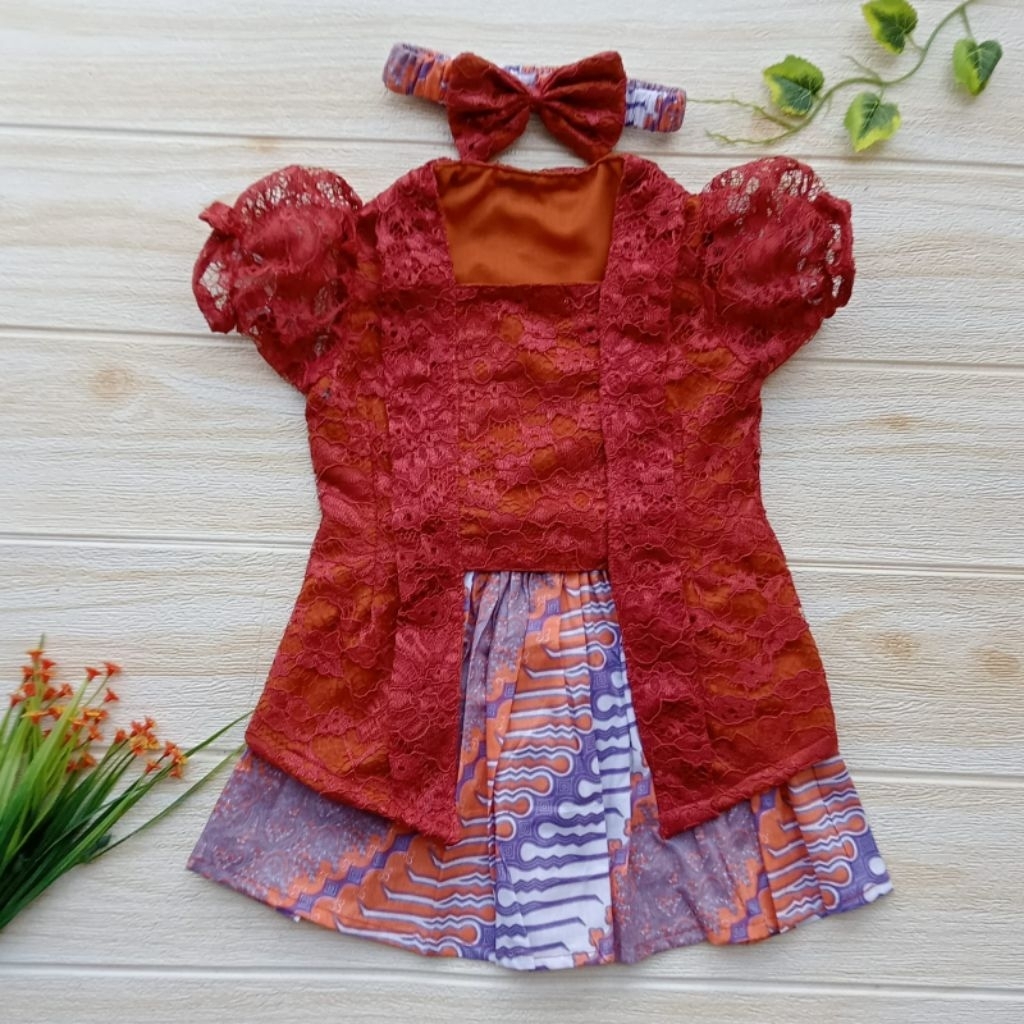 KEBAYA KUTUBARU ANAK PEREMPUAN / SETELAN KEBAYA KUTUBARU BALITA / SETELAN KEBAYA KUTUBARU ANAK PEREM
