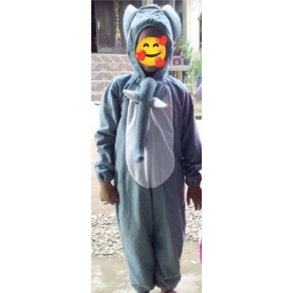 kostum gajah/kostum gajah anak/kostum anak/kostum binatang/cosplay binatang gajah