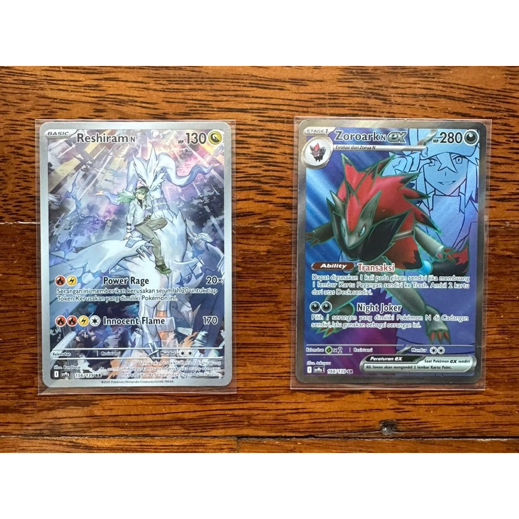 (booked) kartu pokemon zoroark n ex sr dan reshiram n ar sv9s ikatan takdir