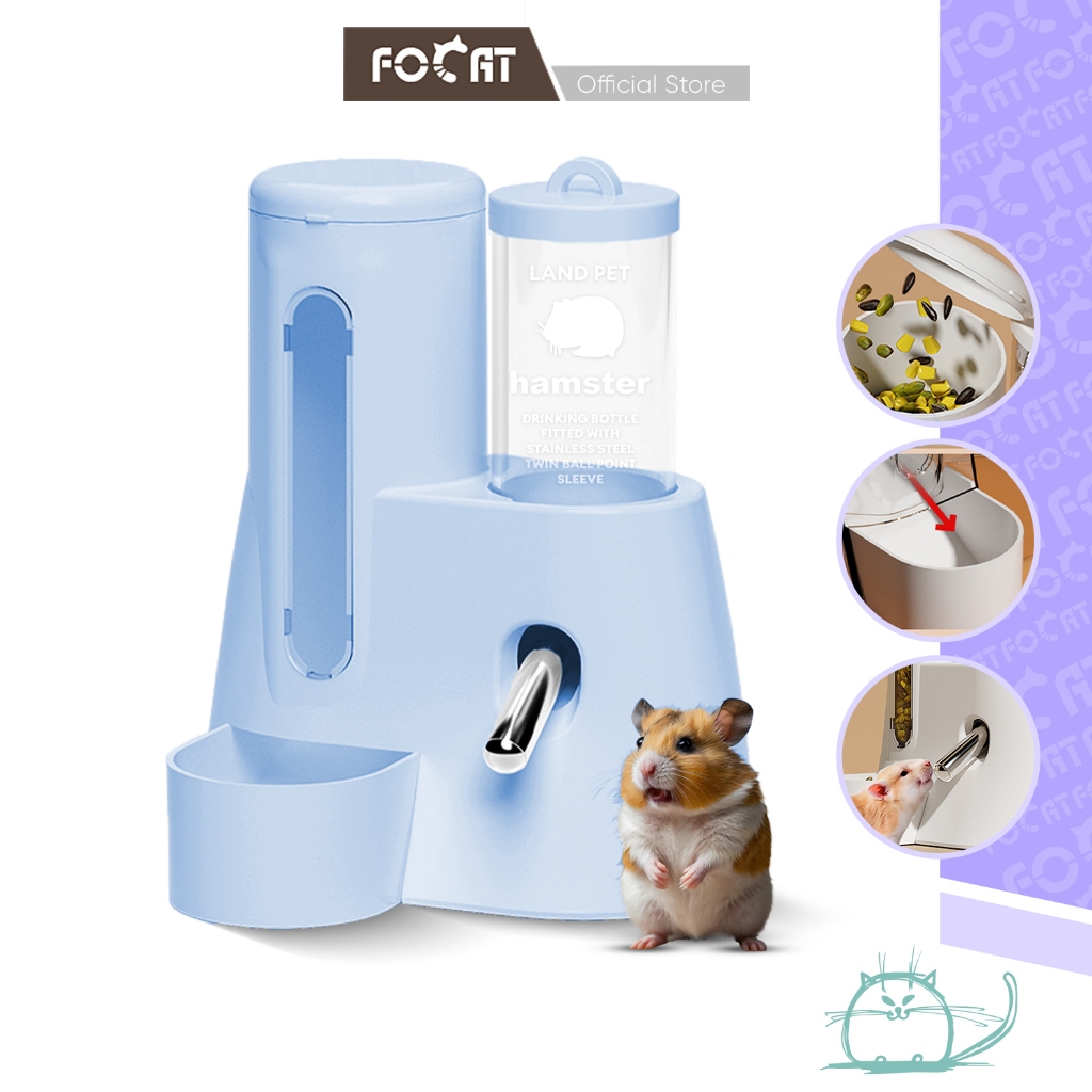 FOCAT Tempat Makan Minum Hamster F34 Otomatis 2IN1 Pet Feeder / Dispenser Anabul
