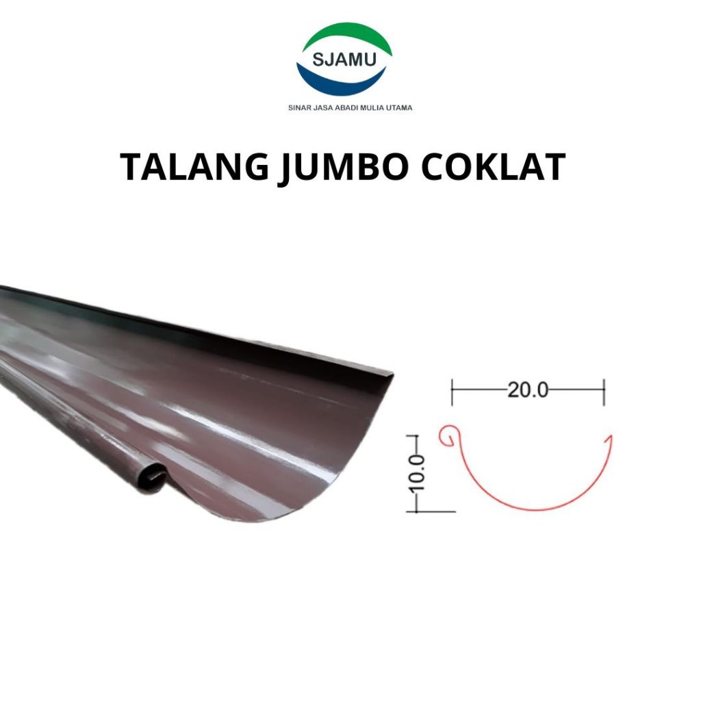 Talang Air Rumah (SJAMU Talang Metal) Talang Jumbo Coklat | Talang Murah