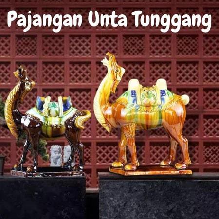 Pajangan Patung Unta Keramik Elegan/Pajangan Unta Tunggangan Keramik